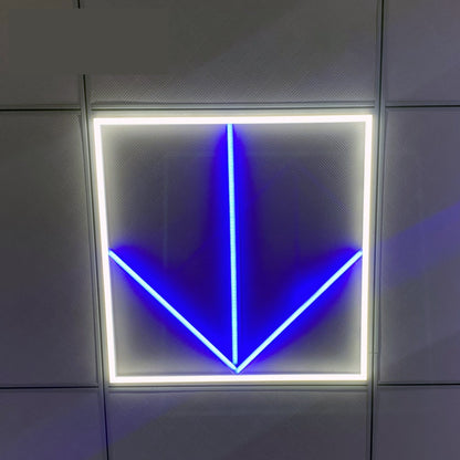 60x60cm LED Frame Panel Light, Blue Arrow Design, 40W 4000LM, 6000K