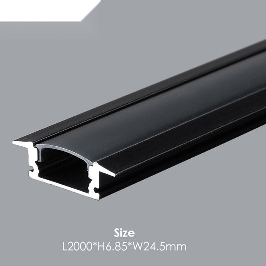 24.5mm x 6.85mm Aluminum Channel Profile with PC Cover - 2m Length (0.95mm Thickness) – Ener-J