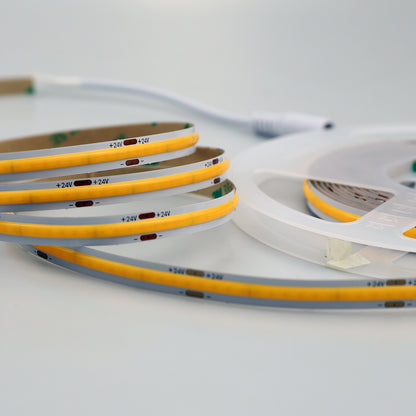 24V COB LED Strip Lights with 480 LEDs/M, 12W/M, 1200lm/M, CRI 90-92, 3000K