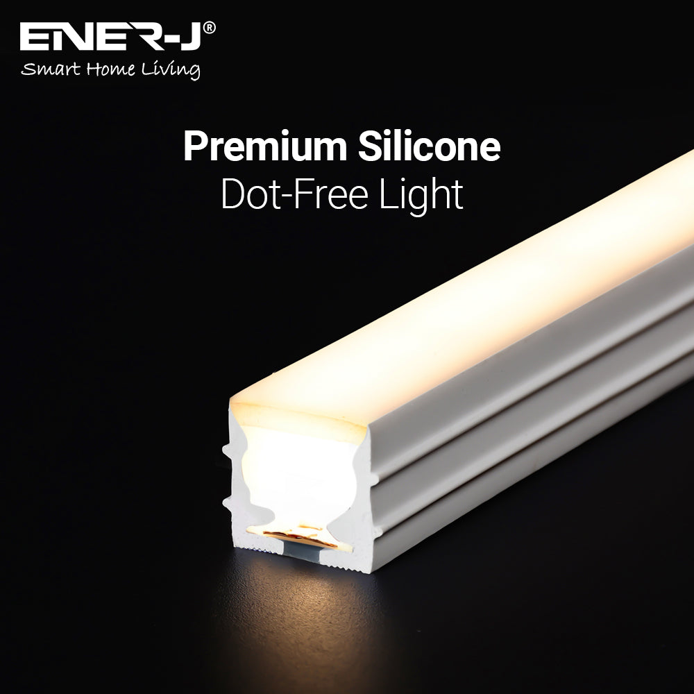 30 Meters 24V Silicon Neon Strip, Size: 10x10mm, IP65. Includes 30pcs Clips & 5 connector cable, Warm White