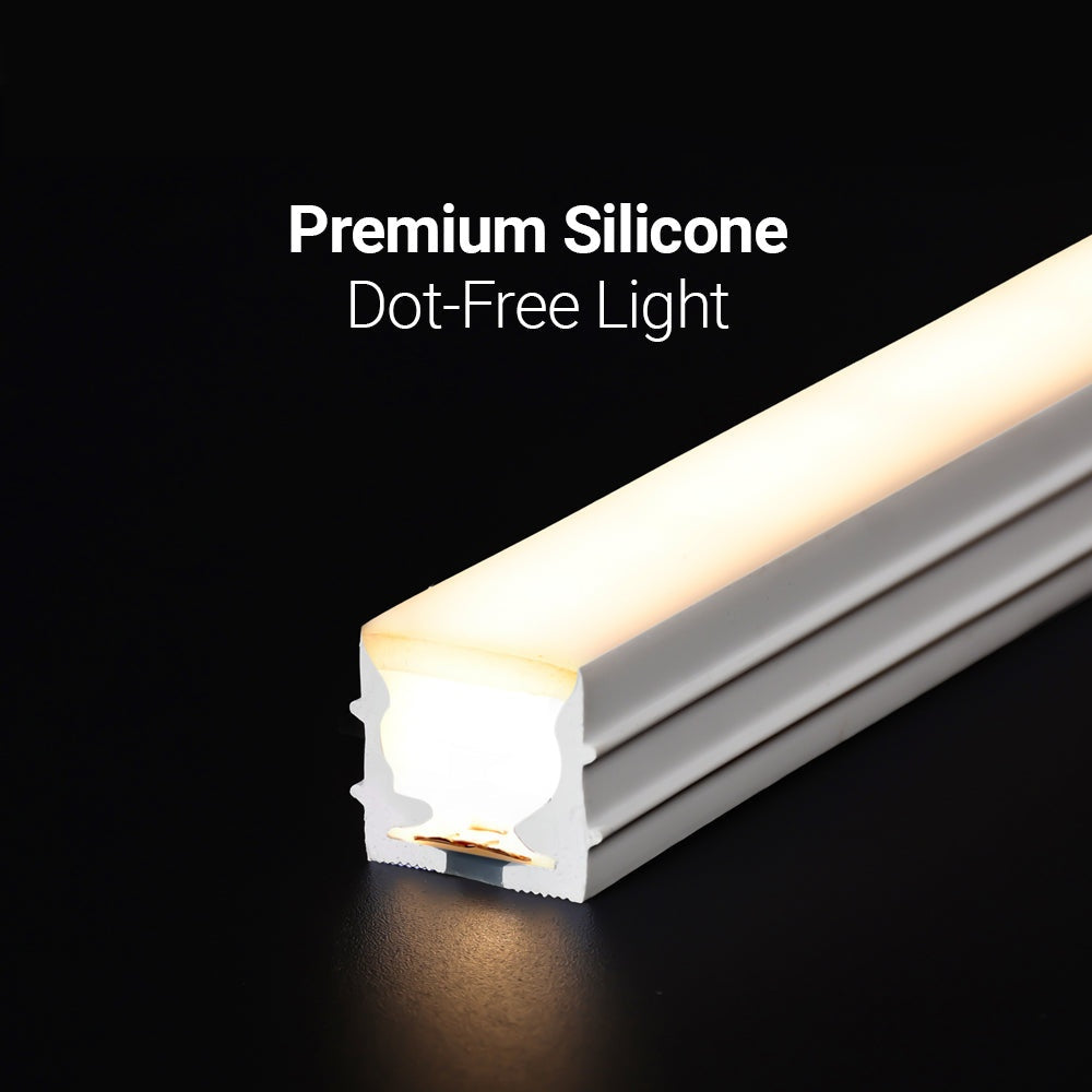 30 Meters 24V Silicon Neon Strip, Size: 10x10mm, IP65. Includes 30pcs Clips & 5 connector cable, Warm White – Ener-J