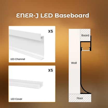 Aluminium skirting profile, flat stepped design with an 80 mm height, Thickness 1.1mm, Length 3 Meters