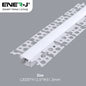 51.3mm x 12.5mm Recessed Plasterboard Trimless Aluminium LED Profile with Flange for Drywall - 2m Kit (1mm Thickness)