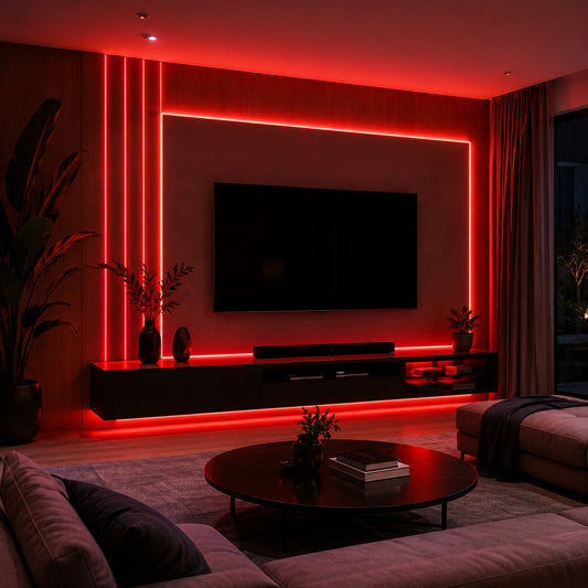 50M FCOB Neon Rope Light Kit, 10W/M, 800Lm/M, Red
