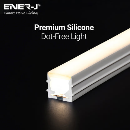 30 Meters 24V Silicon Neon Strip, Size: 10x10mm, IP65. Includes 30pcs Clips & 5 connector cable, Natural White