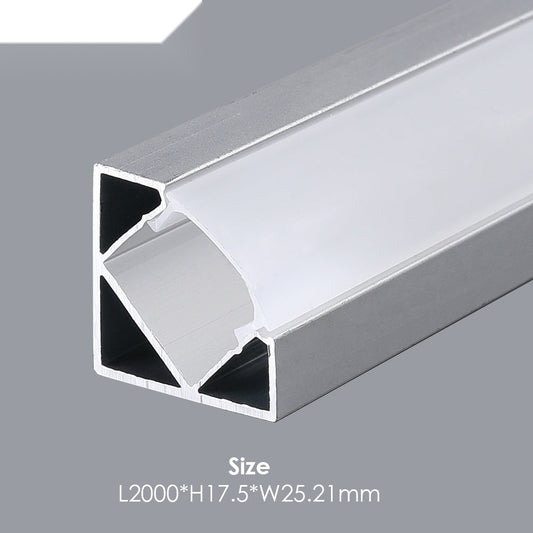25.21mm x 17.5mm Corner Aluminum Profile with PC Cover - 2m Kit (0.9mm Thickness) – Ener-J