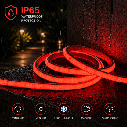 10M FCOB Neon Rope Light Kit, 10W/M, 800Lm/M, Red