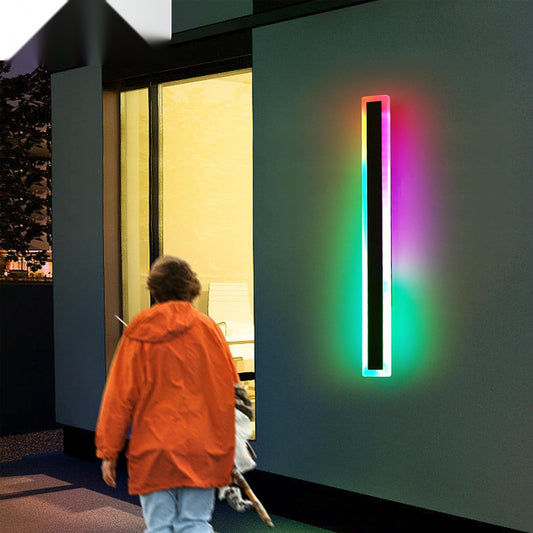 60 x 8 cms size Outdoor Acrylic Black Wall Lights, 12W Waterproof IP65 RGB – Ener-J