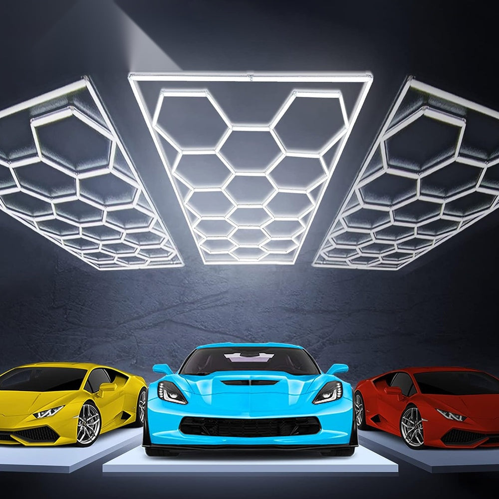 255W Car Showroom Lights, 14 Hexagon Design, RGBIC & Remote