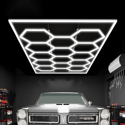 600W LED Hexagon Showroom Panel Light Kit, 69 Tubes, 6500K