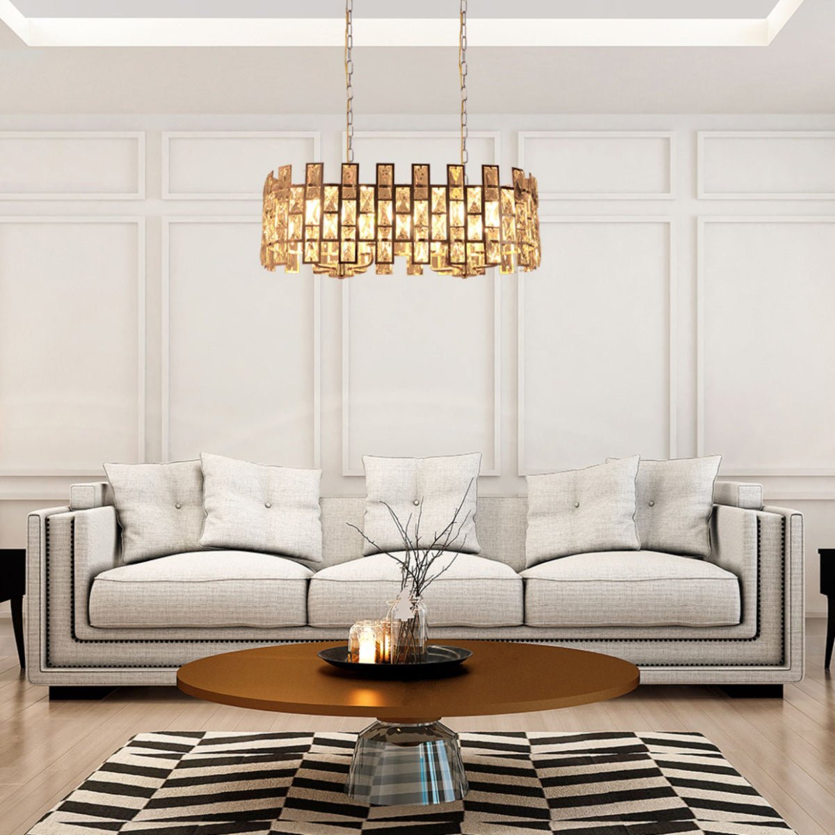 Coffin Stone Gold Metal Castle Chandelier