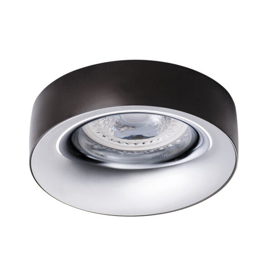 Kanlux - ELNIS L GU10 Recessed Spotlight – Anthracite/Chrome