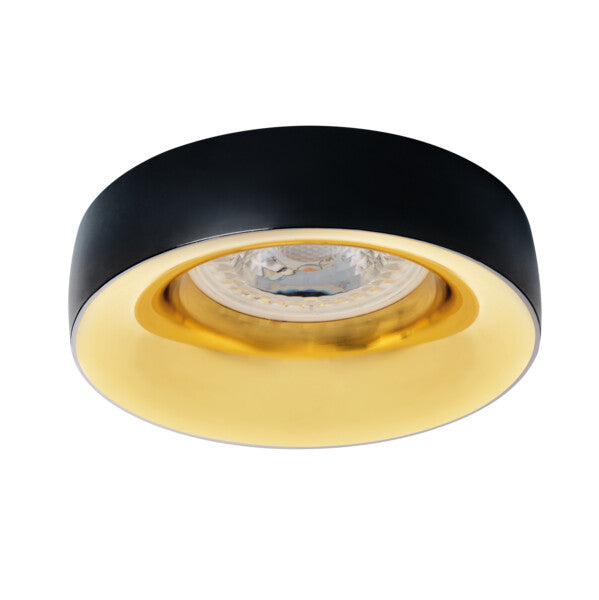 Kanlux - ELNIS L GU10 Recessed Spotlight – Black/Gold