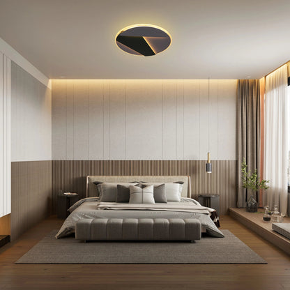 Layered LED Ceiling Light with Hidden Lighting, Flush Mount