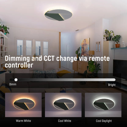 Layered LED Ceiling Light with Hidden Lighting, Flush Mount