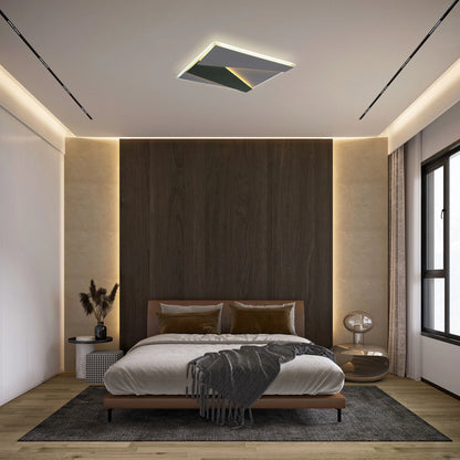 Layered LED Ceiling Light with Hidden Lighting, Flush Mount