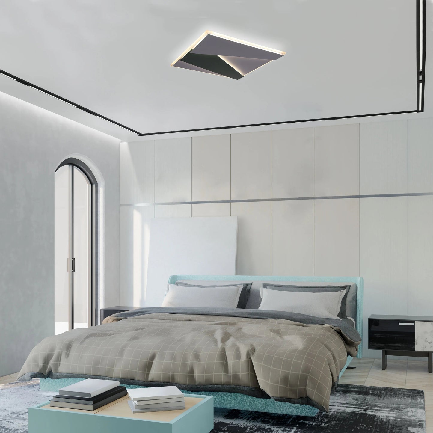 Layered LED Ceiling Light with Hidden Lighting, Flush Mount