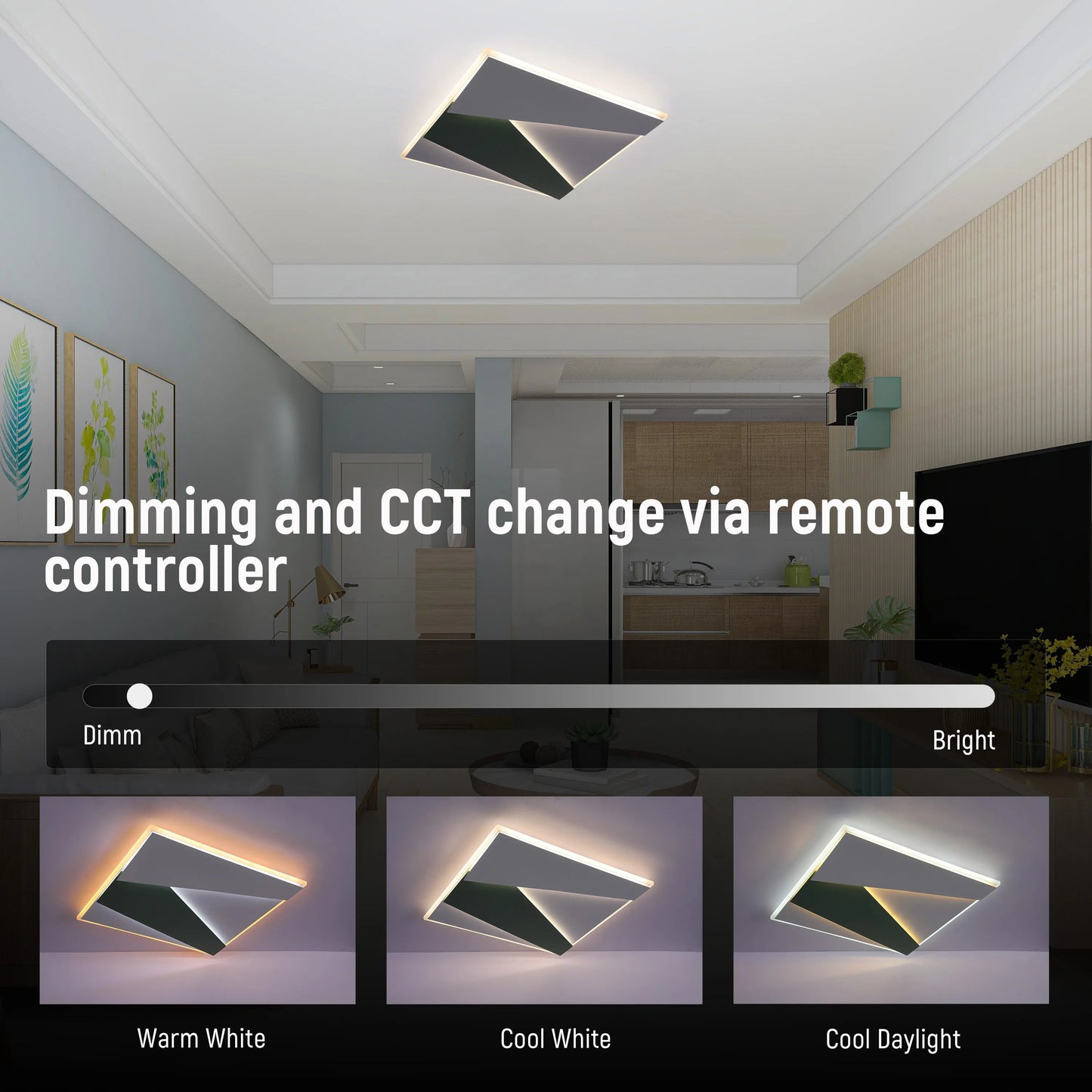 Layered LED Ceiling Light with Hidden Lighting, Flush Mount