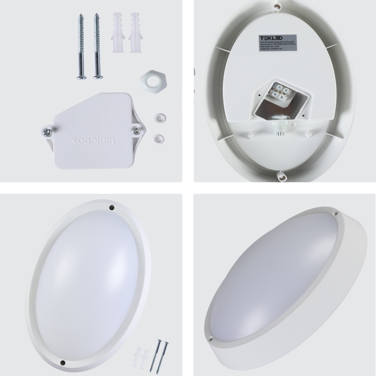 LED Bulkhead Light IP65 Ceiling Wall Interior Exterior 4000K White