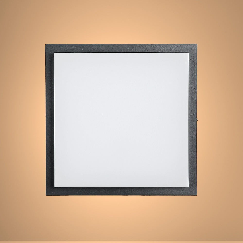 LED Diecast Wall Lamp, Square, 20W, IP54, Anthracite Grey, 250mm