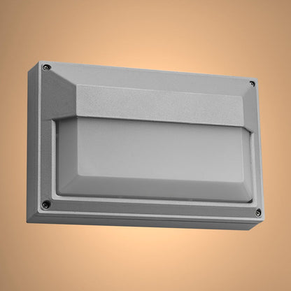 LED Diecast Wall Lamp, Rectangle Half, 20W 4000K, IP54, Grey