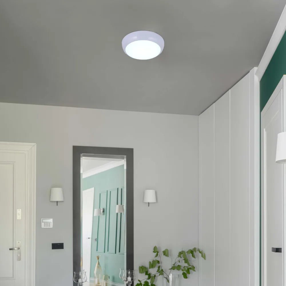 LED Paladin Bulkhead 14-16-20 W 3CCT IP54 with White Rim