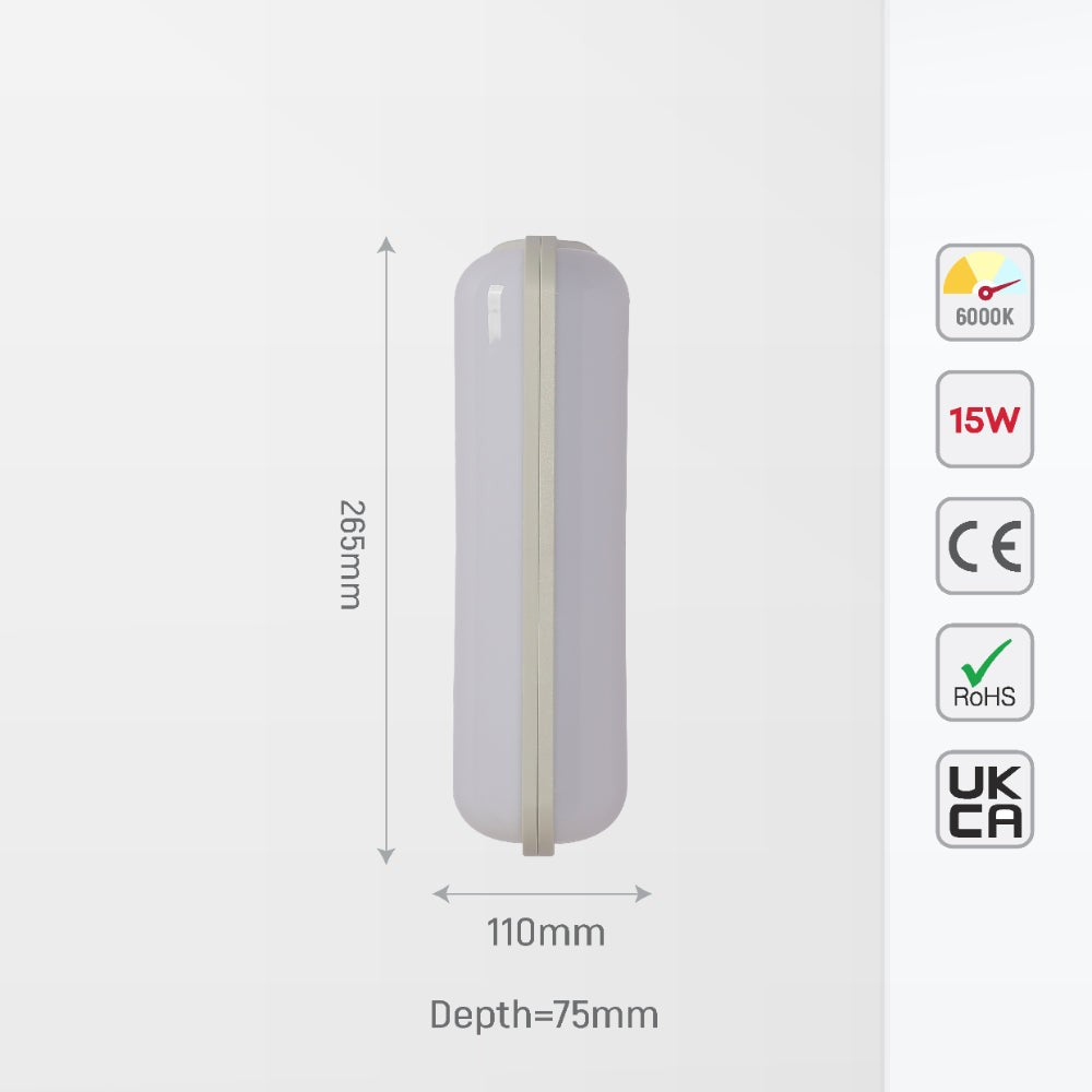 LED Plastic Modern Outdoor Wall Light 15W