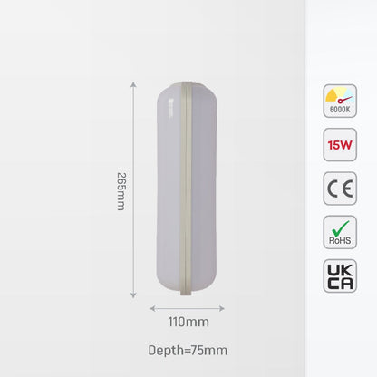 LED Plastic Modern Outdoor Wall Light 15W