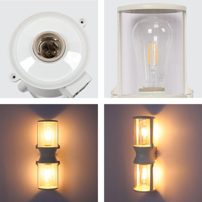 Lux Vintage Classic Up Down Outdoor Wall Light IP54 White