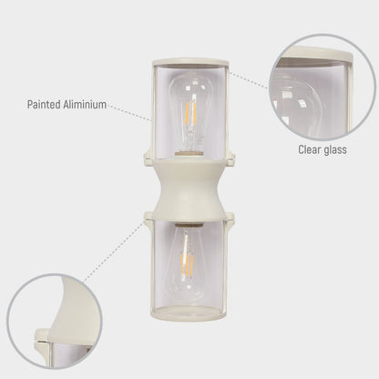 Lux Vintage Classic Up Down Outdoor Wall Light IP54 White
