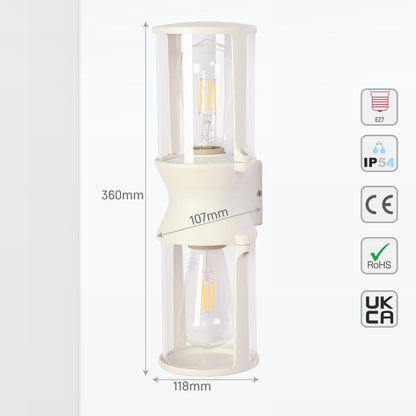 Lux Vintage Classic Up Down Outdoor Wall Light IP54 White