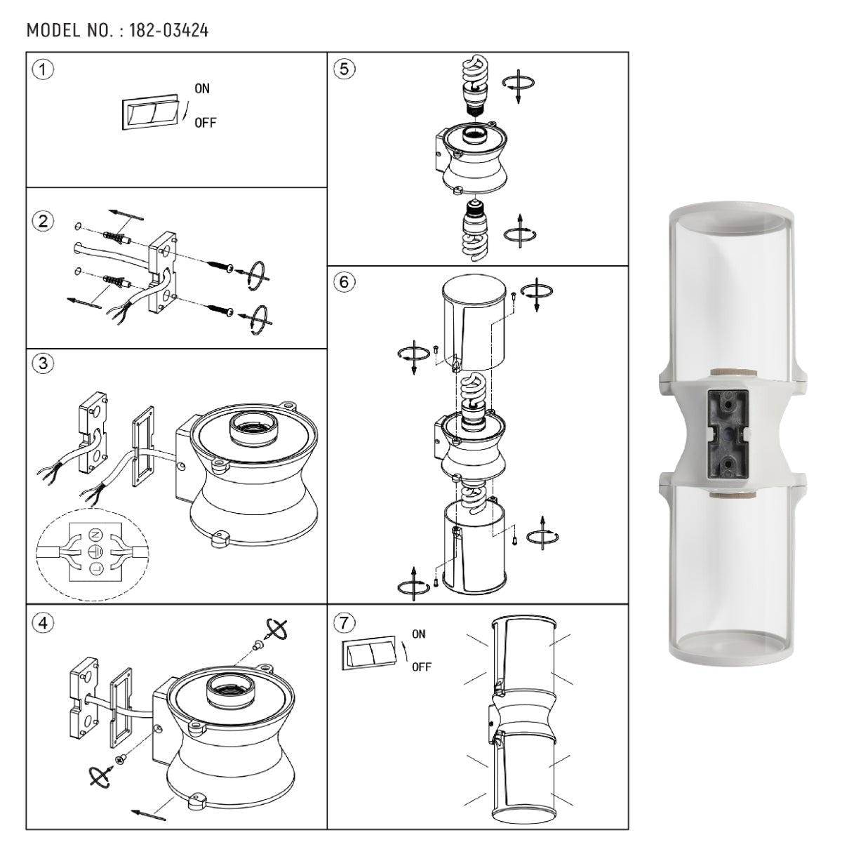 Lux Vintage Classic Up Down Outdoor Wall Light IP54 White