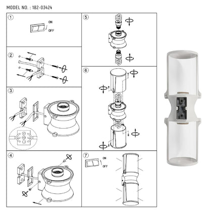 Lux Vintage Classic Up Down Outdoor Wall Light IP54 White