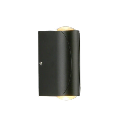 Black Corrugated Up Down Outdoor Modern LED Wall Light