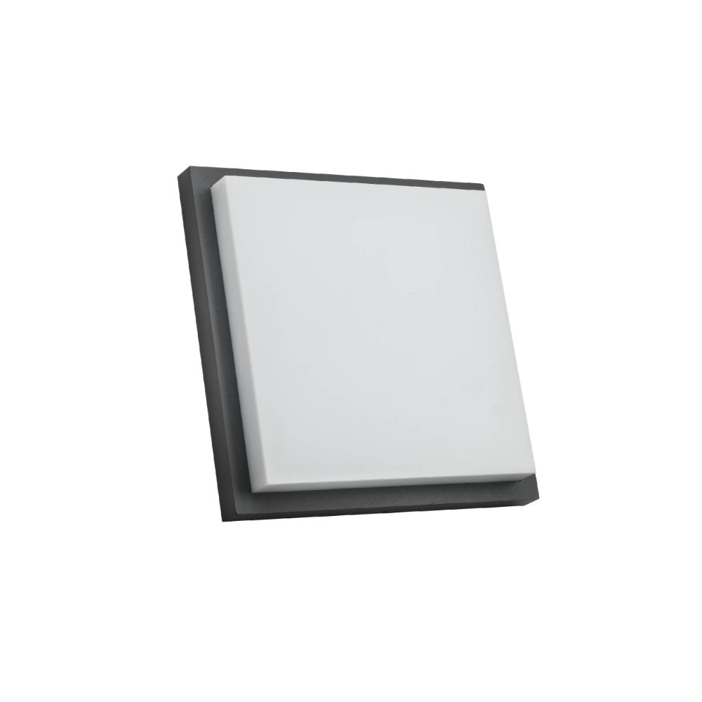 LED Diecast Wall Lamp, Square, 20W, IP54, Anthracite Grey, 250mm – TEKLED