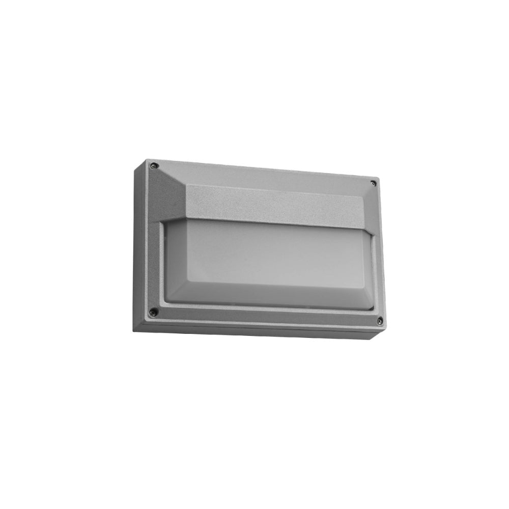 LED Diecast Wall Lamp, Rectangle Half, 20W 4000K, IP54, Grey – TEKLED