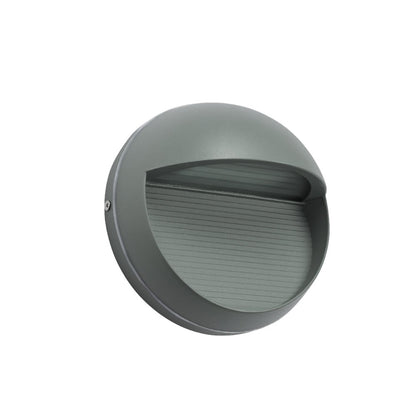 LED Diecast Aluminium Round Stair and Wall Light 5W IP54 Grey