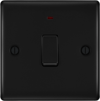 BG Nexus Metal Matt Black 20A Double Pole Switch