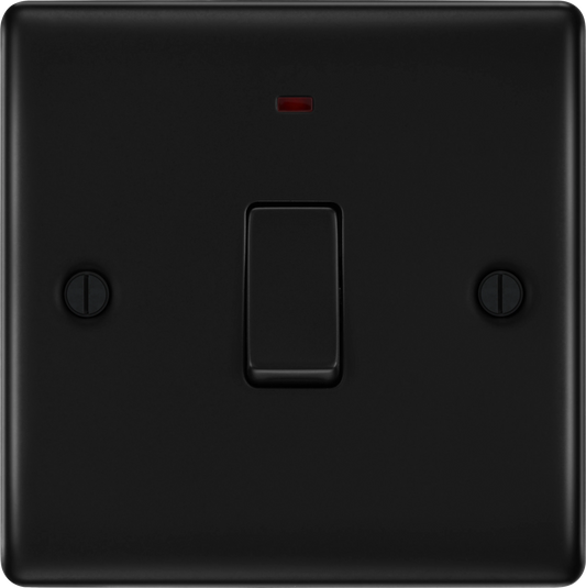 BG Nexus Metal Matt Black 20A Double Pole Switch