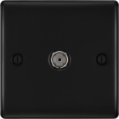 BG Nexus Metal Matt Black Co-Axial & Satellite Socket