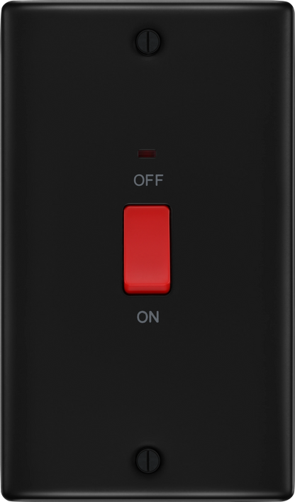 BG Nexus Metal Matt Black 45A Double Pole Switch