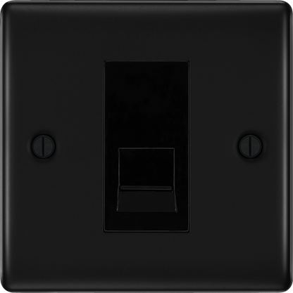 BG Nexus Metal Matt Black Telephone & Data Outlet