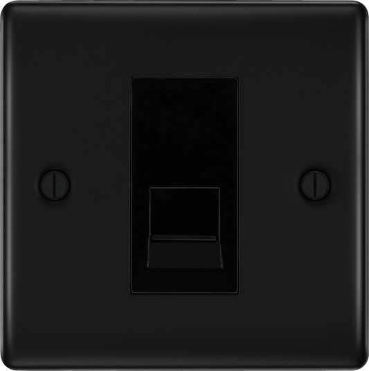 BG Nexus Metal Matt Black Telephone & Data Outlet