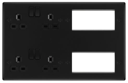 BG Nexus Metal Matt Black Combination Plate