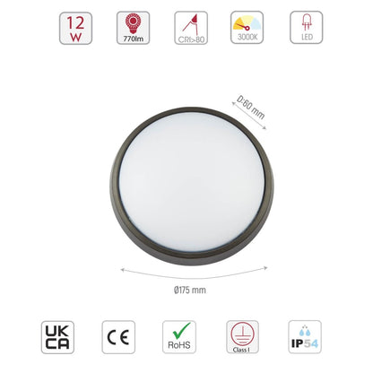 Black Ring Moonlight Outdoor Modern LED Wall Light