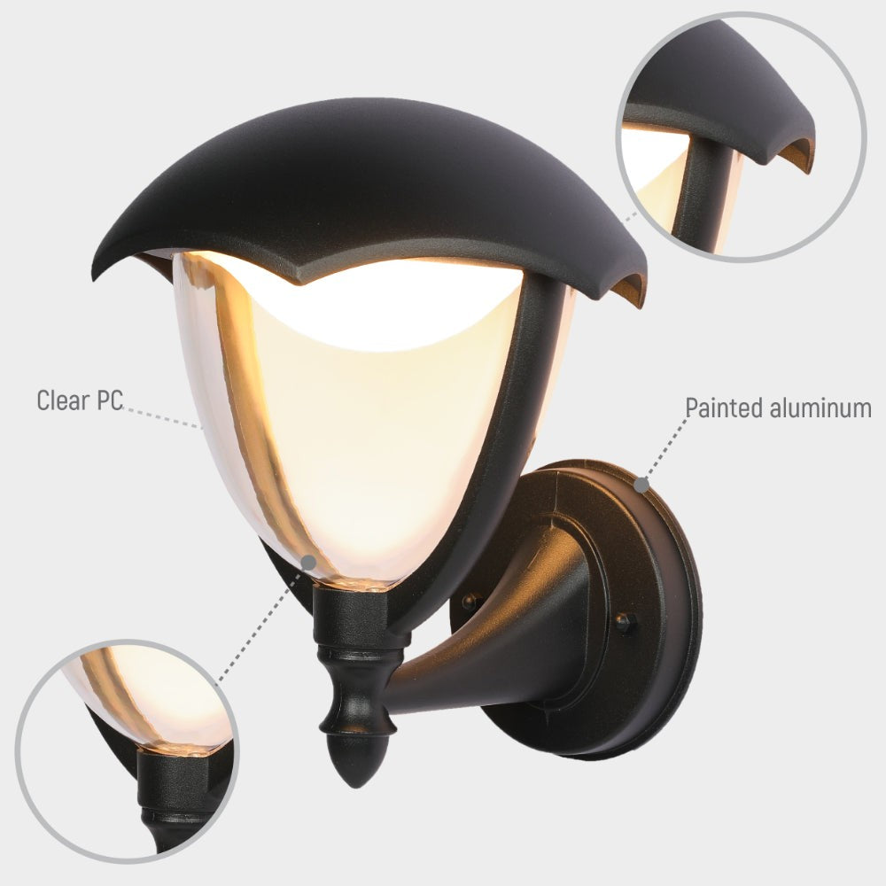Megan LED Outdoor Lantern Wall Light 6W 3000K Black