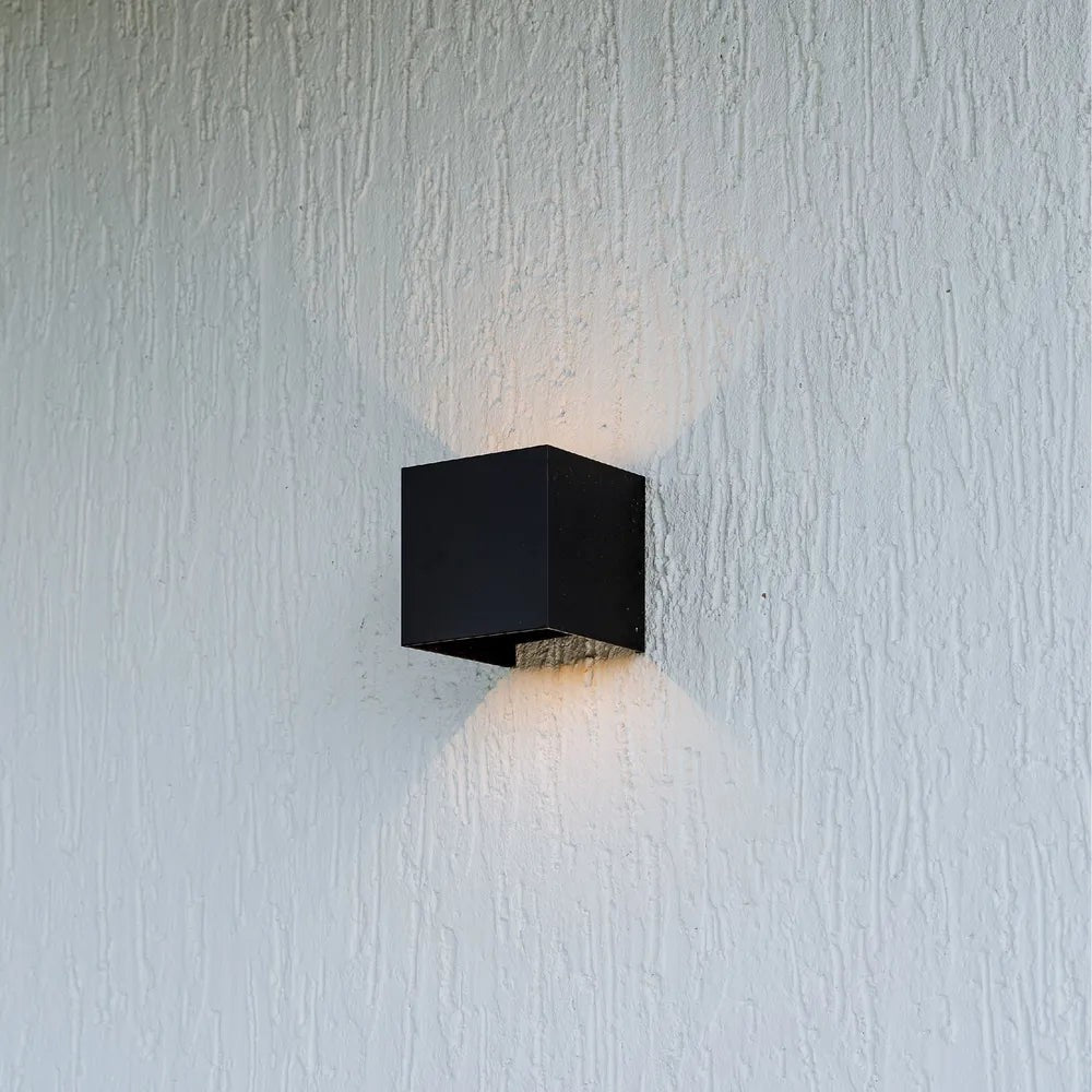 Modern Cube LED Wall Light, Dual Beam IP54, 2x3W 3000K Warm White Outdoor & Indoor Lighting