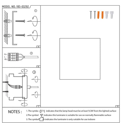 Modern Cube LED Wall Light, Dual Beam IP54, 2x3W 3000K Warm White Outdoor & Indoor Lighting