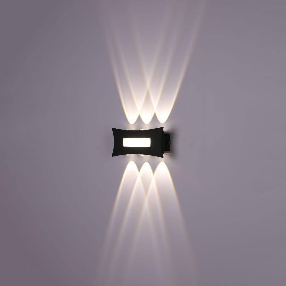 Modern Decorative Up Down LED Wall Light Black 4000K 12W