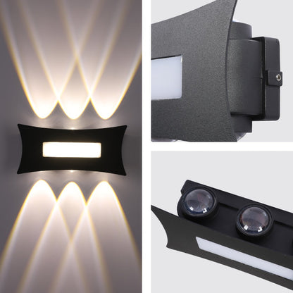 Modern Decorative Up Down LED Wall Light Black 4000K 12W